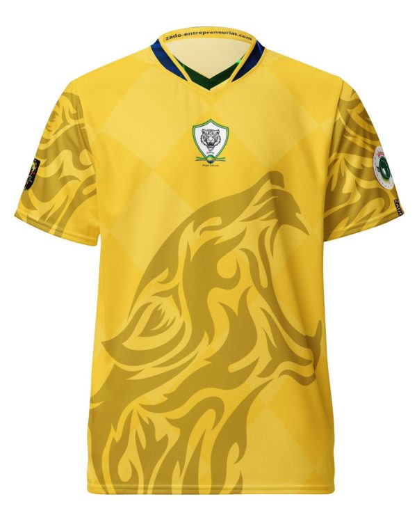 maillot sport africain jaune – lion royal & design performance