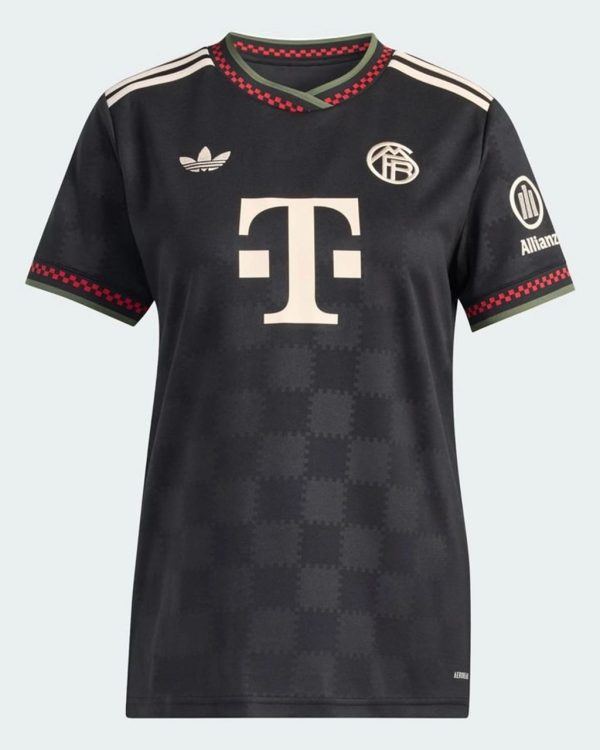 maillot bayern munich 2026 noir avec logo t mobile | tenue officielle avec logo allianz adidas