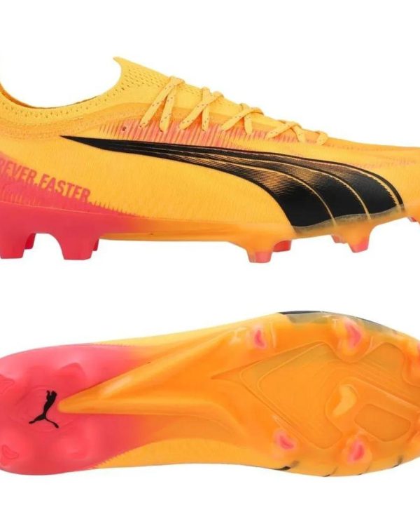 chaussures de football puma ultra jaune/orange fg – crampons terrain sec homme – sénégal