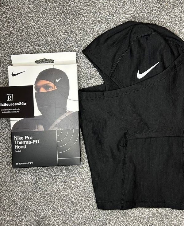 cagoule de sport nike pro therma fit hood – masque de ski & football – noir