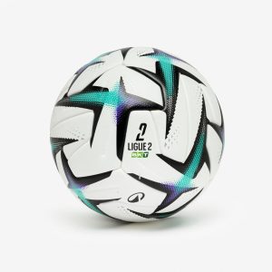 ballon de match officiel kipsta ligue 2 bkt 2025/26 – qualité fifa pro – blanc/turquoise