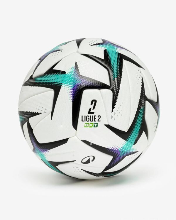 ballon de match officiel kipsta ligue 2 bkt 2025/26 – qualité fifa pro – blanc/turquoise