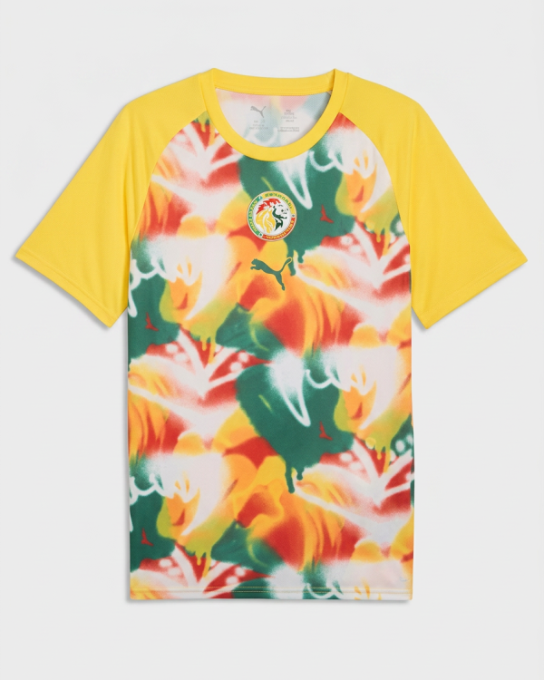 maillot d'avant match sénégal puma 2026 – jaune pelé & vert – livraison dakar & sénégal